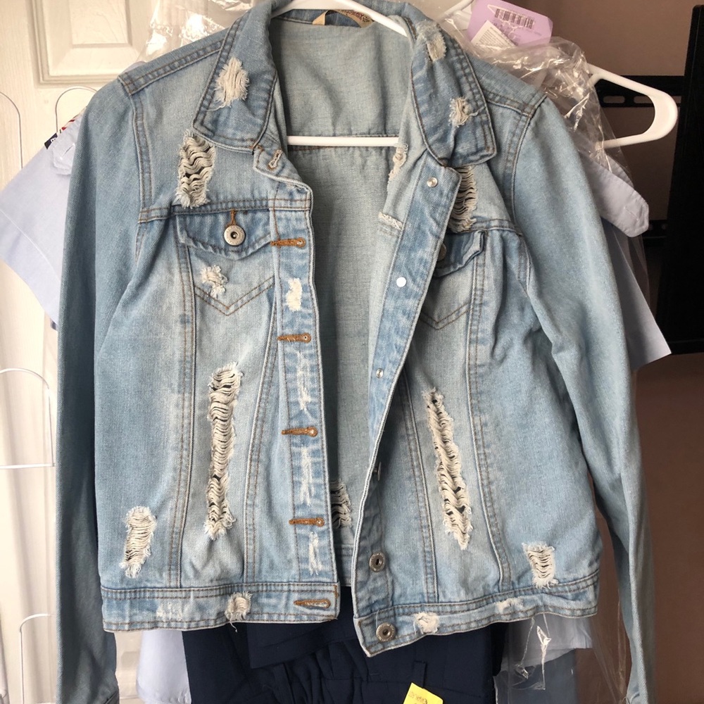 Distressed Blue Jean Jacket